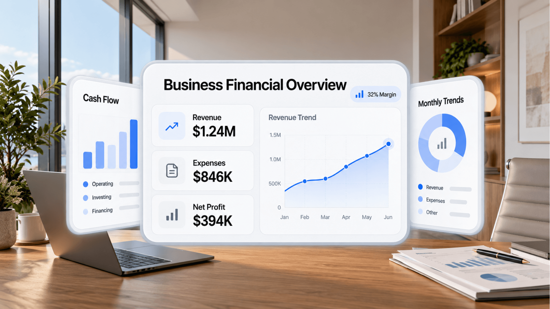 Advisor pointing at figures on a document